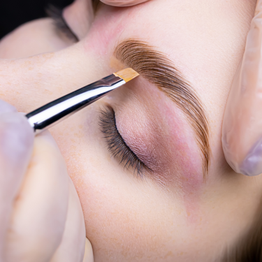 Brow Artist With Model Showcasing Their Advanced Brow Lamination Techniques